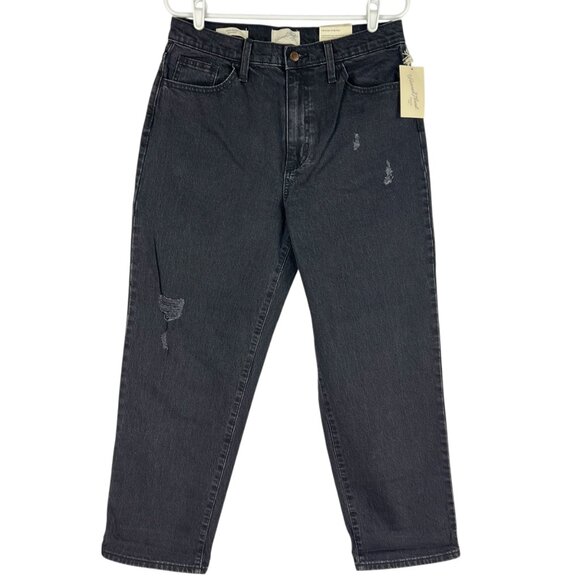 NWT Universal Thread Women Vintage Straight Stretch Black Denim Jeans Sz 12/31R - Picture 1 of 11